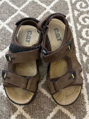 Caterpillar Brown Men's Leather Strap Sandals